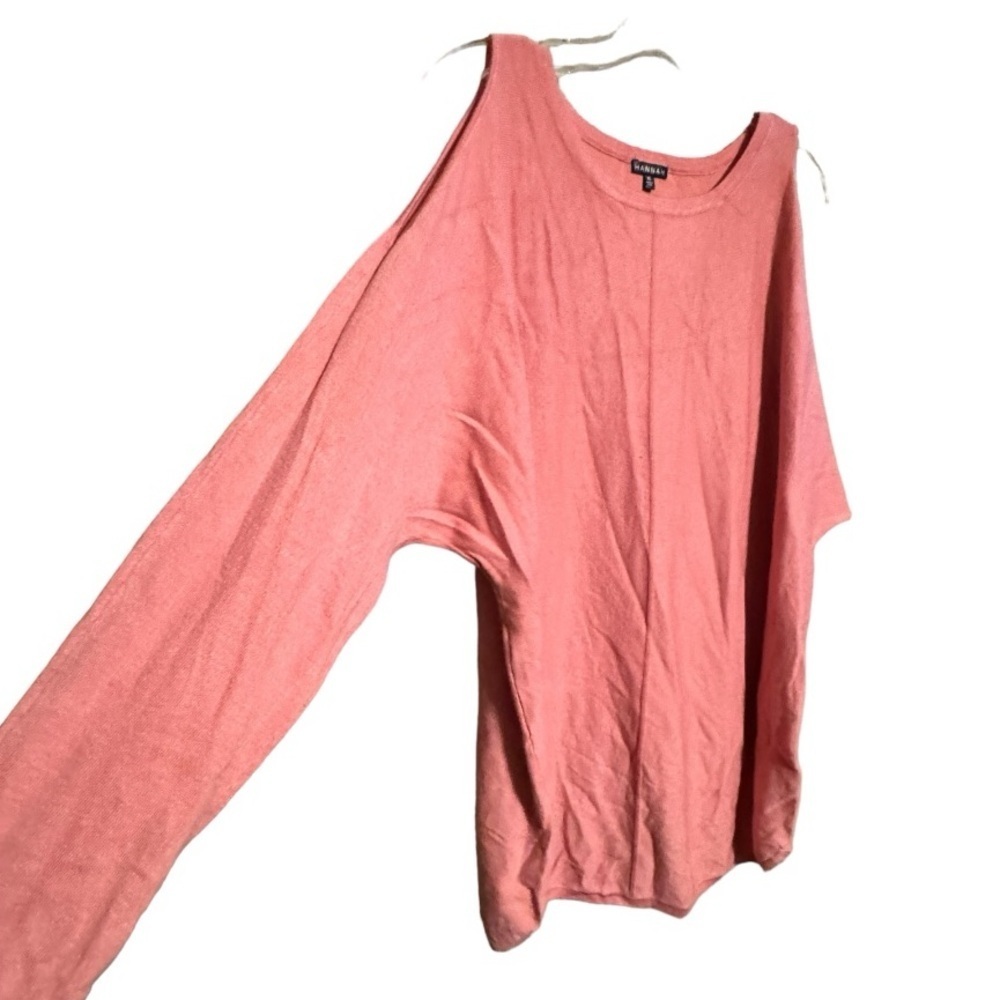Hannah‎ Cold Shoulder Pink Sweater - Picture 4 of 7